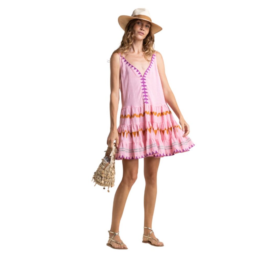 Sunday Saint Tropez Marilyn Triangle Mini Dress Womens OS S M L Pink Cover Up